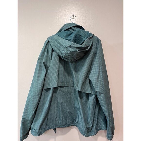 All In Motion Mens Grid Pattern Windproof Jacket L Size Zippered Pockets Teal - Picture 5 of 8